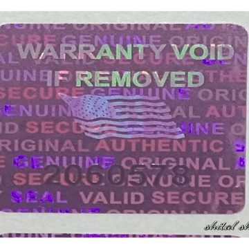 Pink 0.60 inch 15 mm x15 mm pair serial # TAMPER EVIDENT SECURITY VOID HOLOGRAM LABELS
