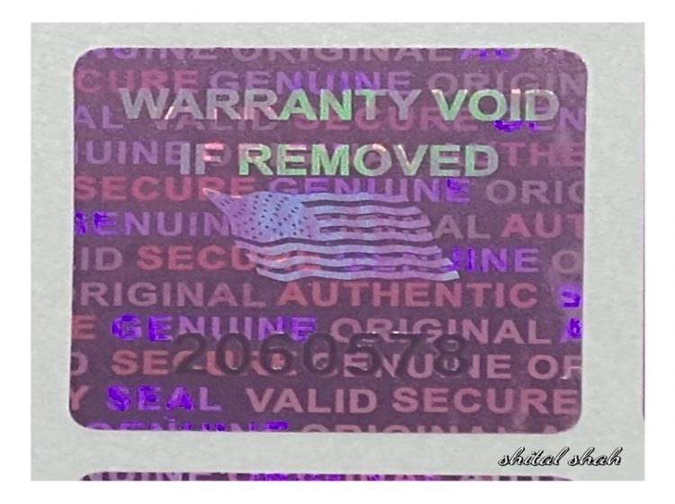 Pink 0.60 inch 15 mm x15 mm pair serial # TAMPER EVIDENT SECURITY VOID HOLOGRAM LABELS