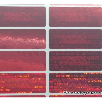 Red 15 mm x 30 mm ( 0.60in x1.20in ) TAMPER EVIDENT SECURITY VOID HOLOGRAM LABELS