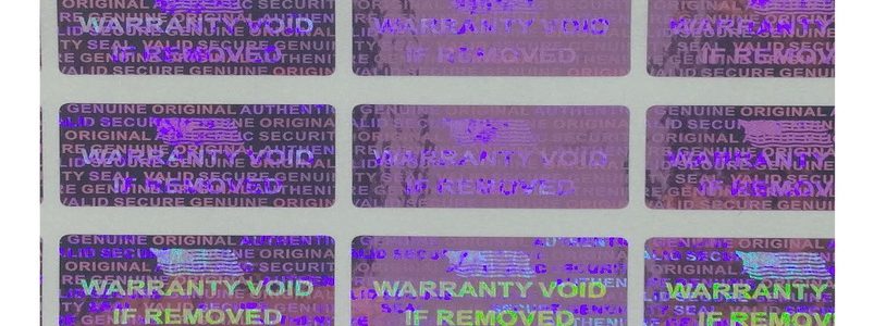 Pink 15mm x 30 mm (0.60in x1.20in ) serial # TAMPER EVIDENT SECURITY VOID HOLOGRAM LABELS