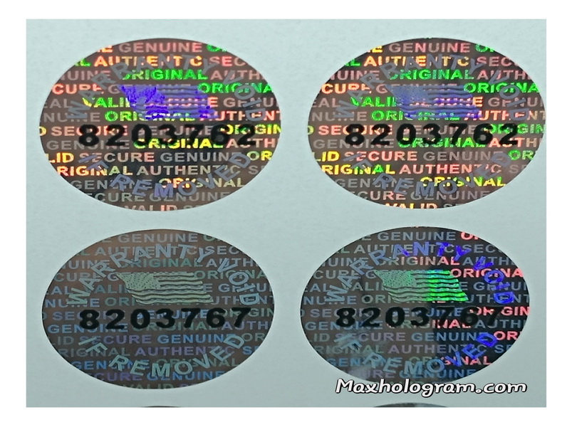 10000 ROUND Pair serial 14 MM TAMPER EVIDENT SECURITY VOID HOLOGRAM LABELS SEALS