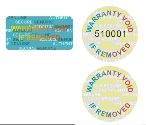 CUSTOM PRINT hologram warranty security sticker label VOID